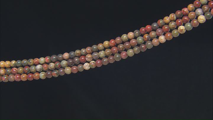 Red Creek Jasper Round appx 8mm Bead Strand Set of 3 appx 15-16" Video Thumbnail