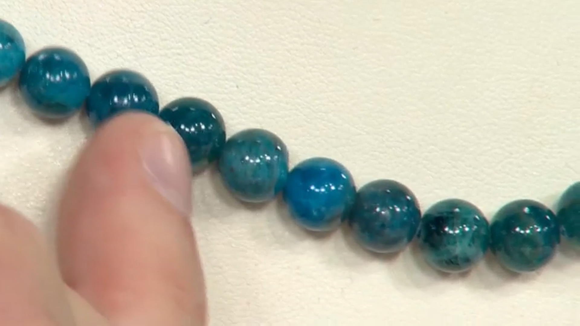 Neon Blue Apatite Round appx 4-8mm Bead Strand Set of 3 appx 15-16" Video Thumbnail