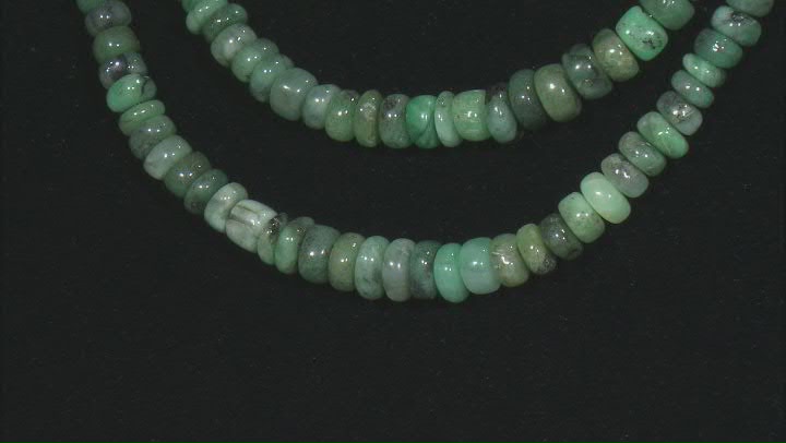 Emerald Graduated appx 4x2-6x3mm Rondelle Bead Strand Set of 2 appx 15-16" Video Thumbnail