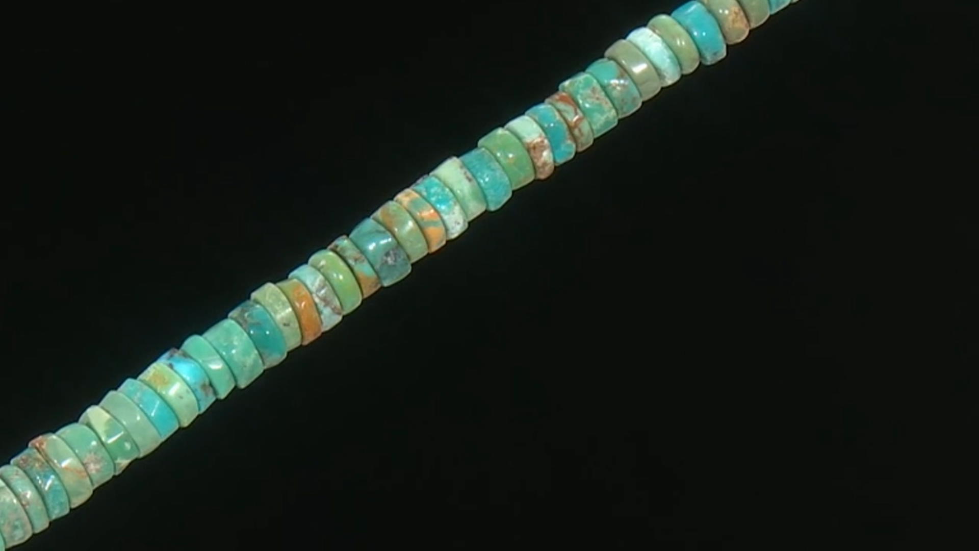 Turquoise Wheel appx 4-10mm Shape Bead Strand appx 15-16" Video Thumbnail