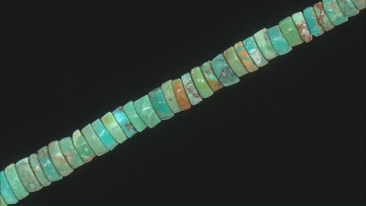 Turquoise Wheel appx 4-10mm Shape Bead Strand appx 15-16" Video Thumbnail