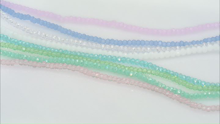 Chinese Crystal Glass Faceted appx 3x2-3.5x2.5mm Rondelle Bead Strand Set of 8 in Assorted Colors Video Thumbnail