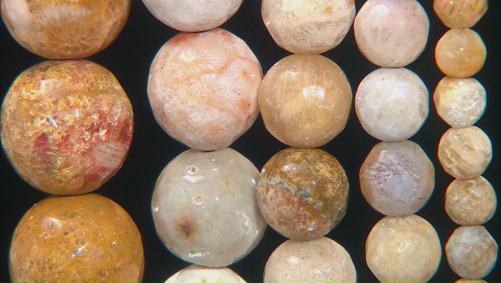 Jasper Faceted Round appx 4-12mm Bead Strand Set of 5 appx 15-16" Video Thumbnail