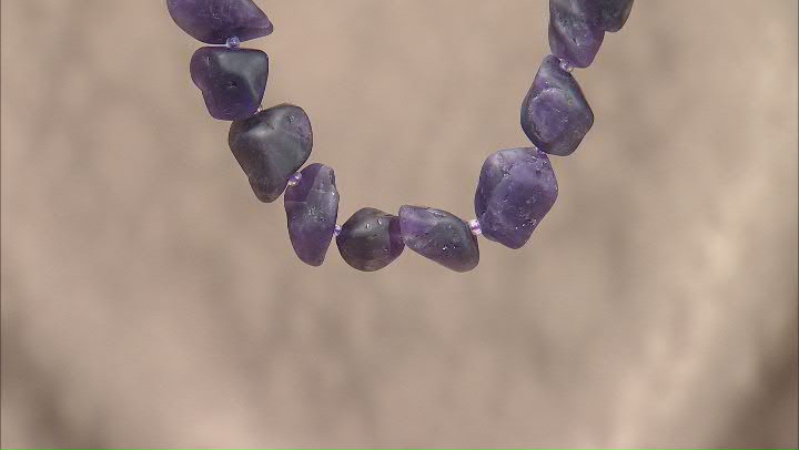 Amethyst Matte Rough appx 18x13-20x15mm Nugget Endless Strand Video Thumbnail