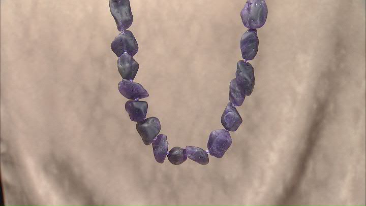 Amethyst Matte Rough appx 18x13-20x15mm Nugget Endless Strand Video Thumbnail