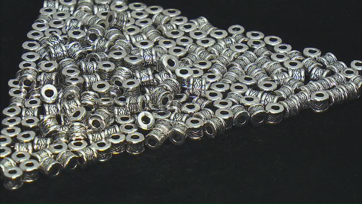 Lightweight Electroform Tube Shape Large Hole Beads in Antiqued Silver Tone 500 Pieces Total Video Thumbnail
