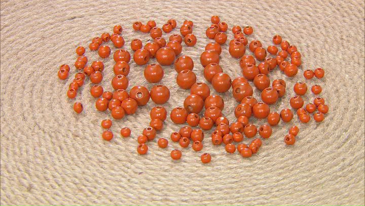 Orange Theaceae Wood Round Beads with Large Hole in 4 Sizes 500 Pieces Total Video Thumbnail