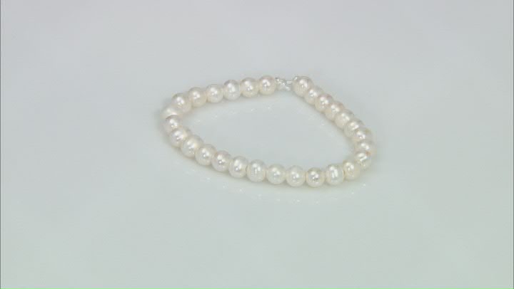 White Cultured Freshwater Pearl Large Hole Potato appx 8-9mm Shape Bead Strand appx 7.5-8" Video Thumbnail
