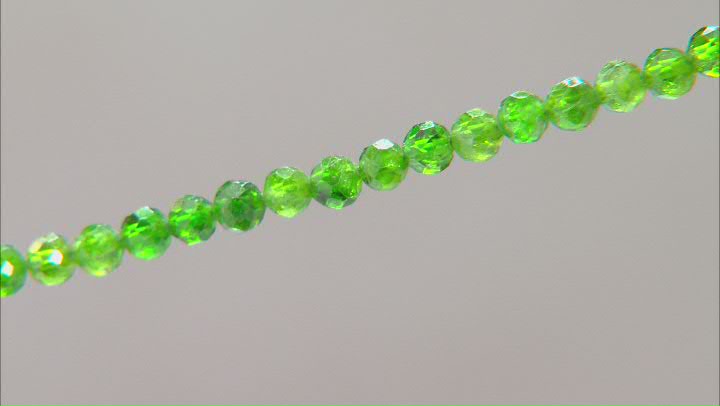 Chrome Diopside Faceted Round Bead Strand appx 15-16" Video Thumbnail
