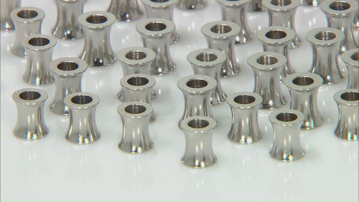 Stainless Steel Bugle Spacer Beads in 2 Sizes with Large Hole 40 Beads Total Video Thumbnail