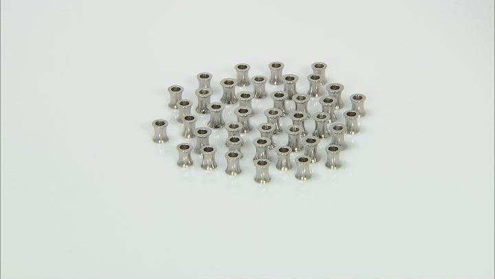 Stainless Steel Bugle Spacer Beads in 2 Sizes with Large Hole 40 Beads Total Video Thumbnail