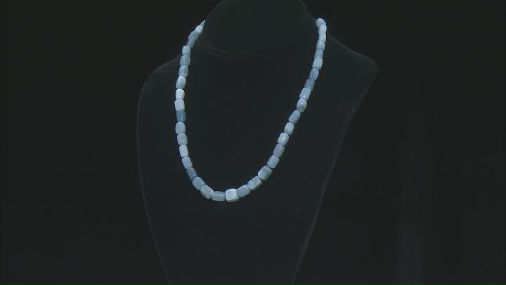 Blue Opal Graduated appx 10x5-15x11mm Tumbled Nugget Bead Strand appx 14-15" Video Thumbnail