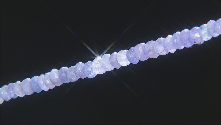 Tanzanite Graduated Faceted appx 3-6mm Rondelle Bead Strand appx 15-16" Video Thumbnail