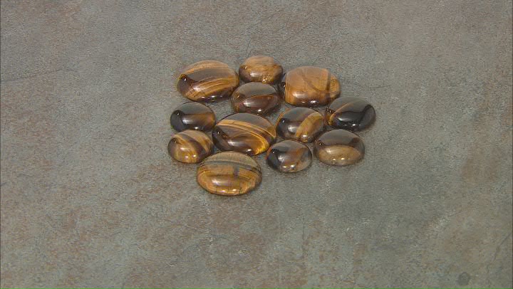 Tigers Eye Undrilled Cabochon Round appx 18-25mm in 3 Sizes 12 Pieces Total Video Thumbnail