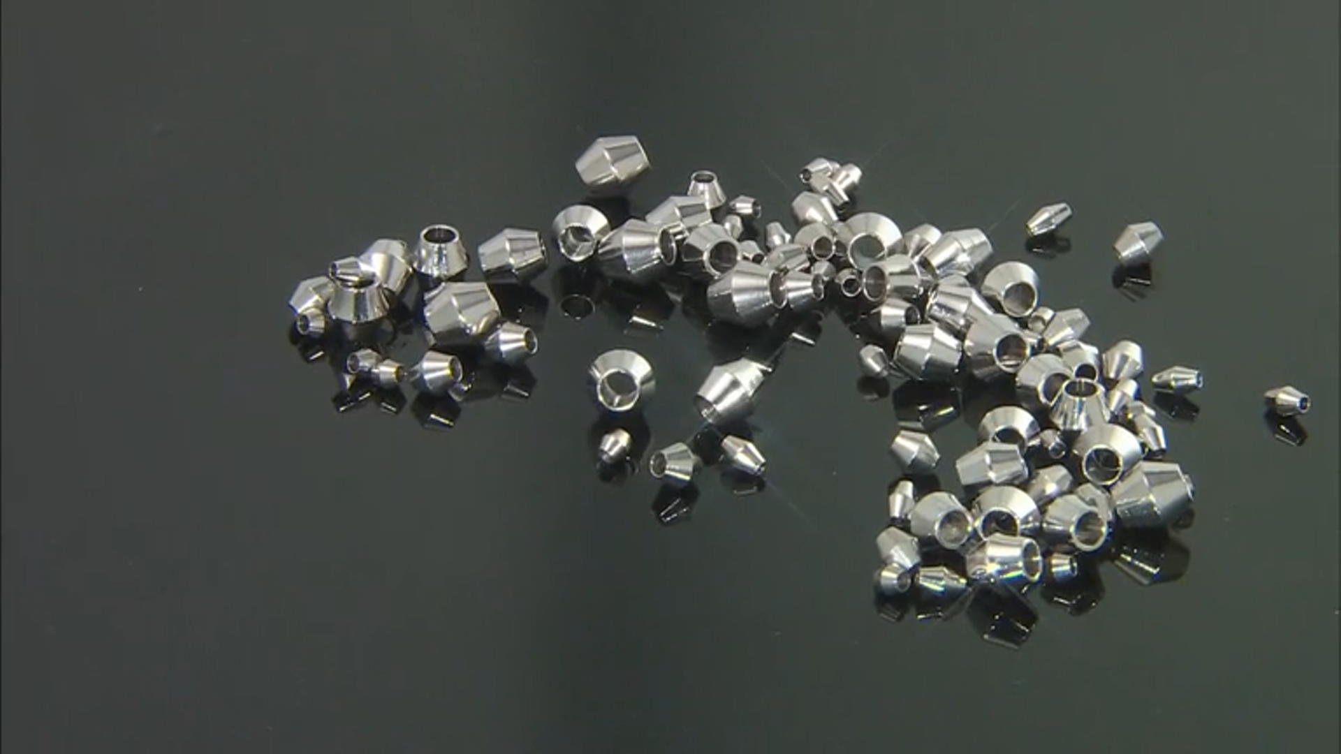 Stainless Steel Bicone Spacer Beads with Large Hole in 5 Sizes 90 Beads Total Video Thumbnail