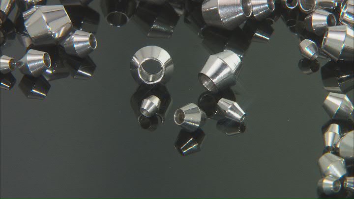 Stainless Steel Bicone Spacer Beads with Large Hole in 5 Sizes 90 Beads Total Video Thumbnail