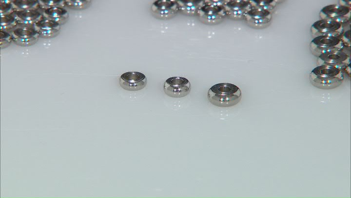 Stainless Steel Disc Shape Spacer Beads in 3 Sizes 200 Beads Total Video Thumbnail
