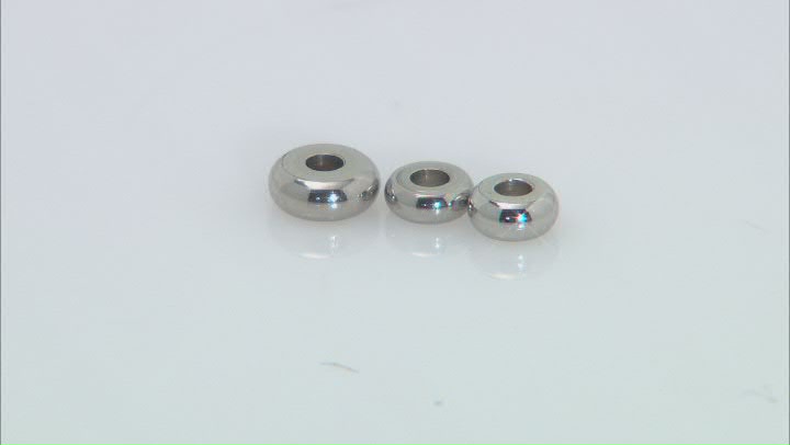 Stainless Steel Disc Shape Spacer Beads in 3 Sizes 200 Beads Total Video Thumbnail