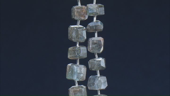 Labradorite Graduated Faceted appx 14x9-17x10mm Fancy Square Shape Bead Strand appx 15-16" Video Thumbnail