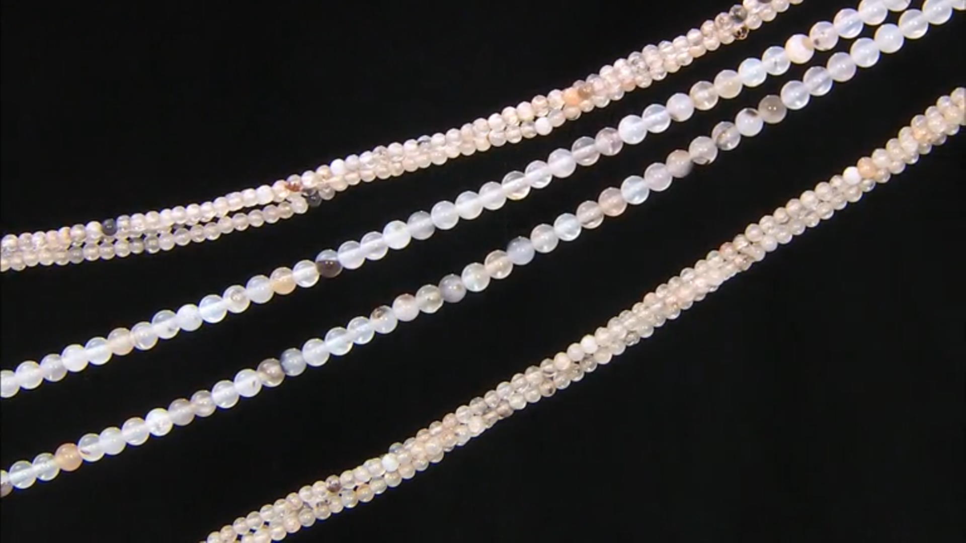 Agate appx 4-6.5mm Round Bead Strand Set of 8 appx 13-13.75" Video Thumbnail