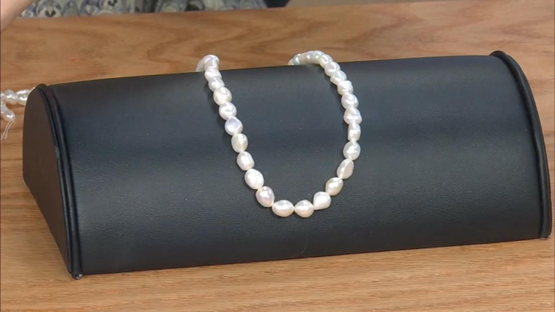 White Cultured Freshwater Pearl appx 6-9mm Fancy Nugget Shape Bead Strand Set of 2 appx 13-14" Video Thumbnail