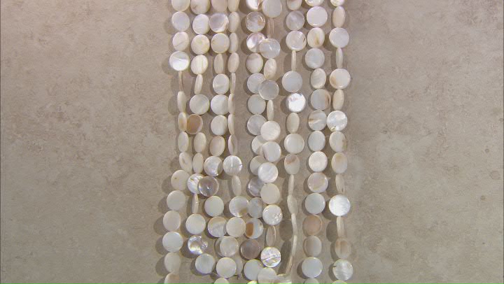 Mother of Pearl appx 15-20mm Round Bead Strand Set of 14 appx 14-15" Video Thumbnail