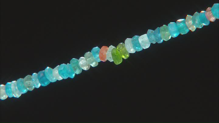 Multi-Stone Appx 3-4mm Faceted Irregular Rondelle Bead Strand Appx 14" Video Thumbnail