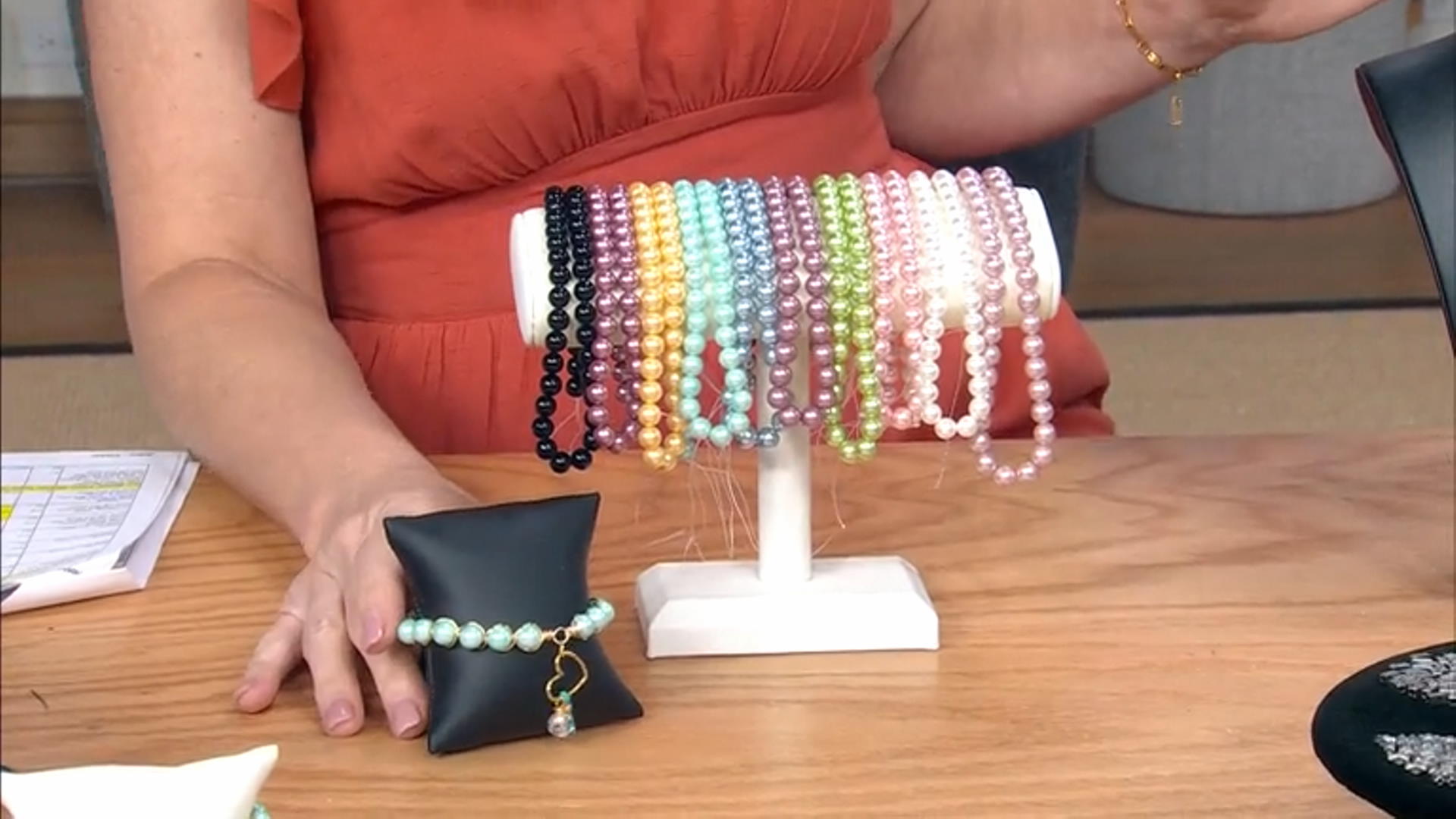 Shell Pearls appx 8mm Round Bead Strand Set of 10 in 10 Colors appx 14-15" Video Thumbnail