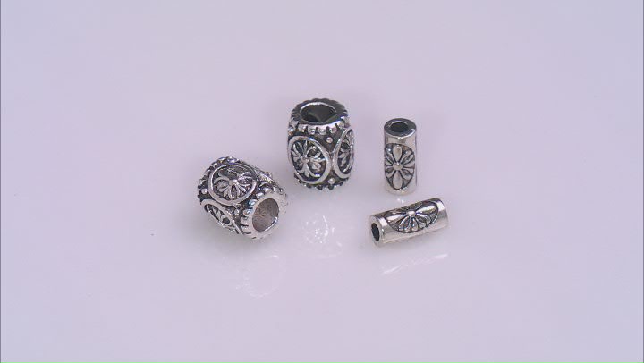 Antiqued Silver Tone Tube Shape Large Hole Spacer Beads in 2 Styles and Sizes 200 Pieces Total Video Thumbnail