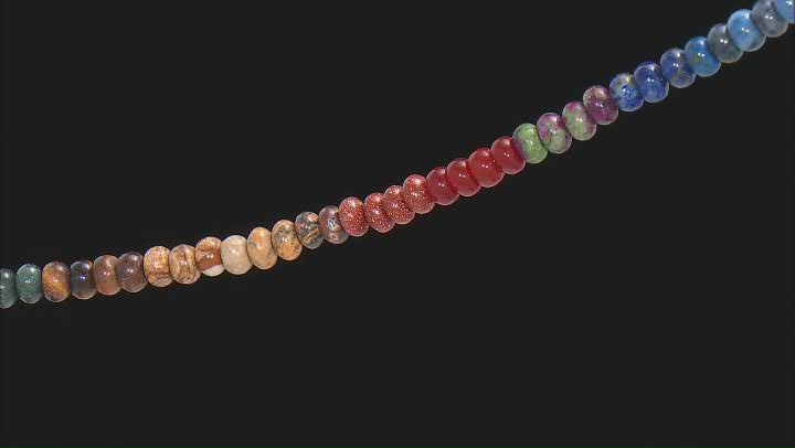Mixed-Stone appx 5.5-6.5mm Roundelle Bead Strand appx 15-16" Video Thumbnail