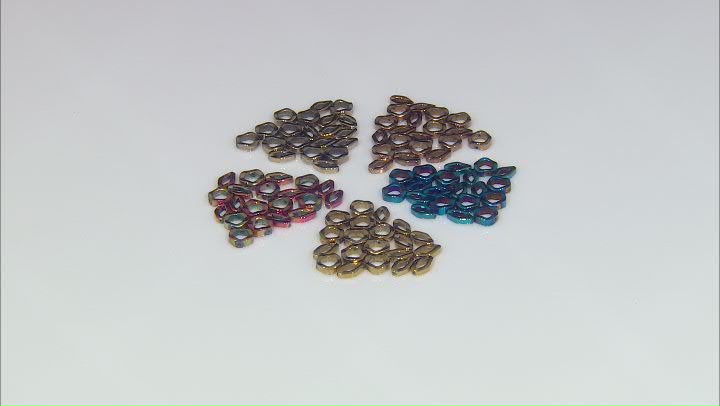 Fancy Oval and Round Twist Shape Plated Hematine Bead Frames in 5 Assorted Colors appx 100 Total Video Thumbnail