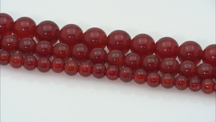 Carnelian Set of 3 Strands Approximately 7" in Length Each in 6mm, 8mm, and 10mm Video Thumbnail