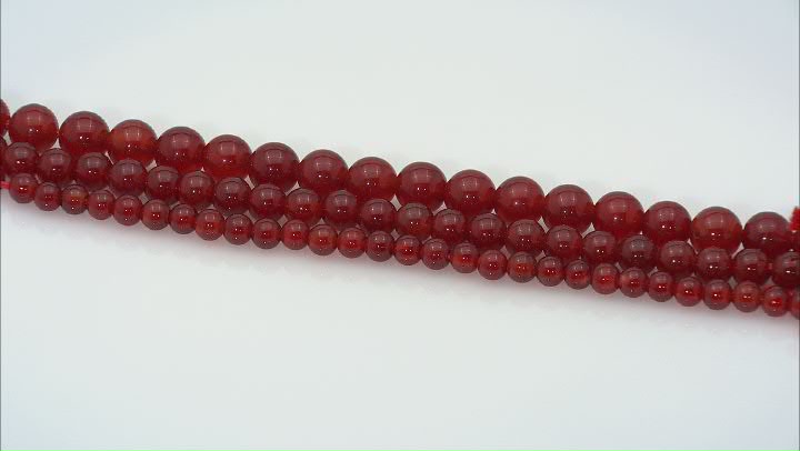 Carnelian Set of 3 Strands Approximately 7" in Length Each in 6mm, 8mm, and 10mm Video Thumbnail
