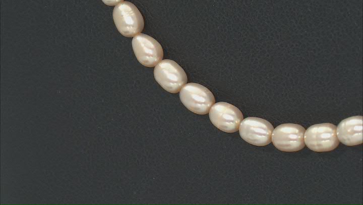 Light Champagne Cultured Freshwater Pearl Rice Bead appx 4-4.5mm appx 15" Strand Length Video Thumbnail