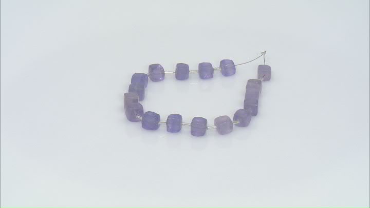 Lavender Fluorite Faceted Cube appx 7-8mm Bead Strand Video Thumbnail