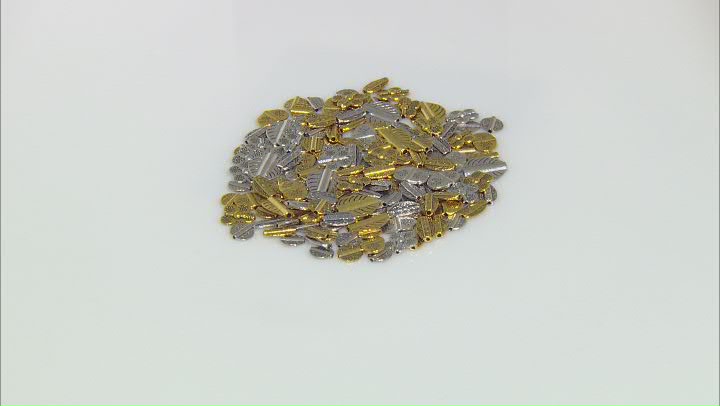 Antiqued Focal Beads in Silver and Gold Tone in 5 Styles Total of appx 150 Pieces Video Thumbnail