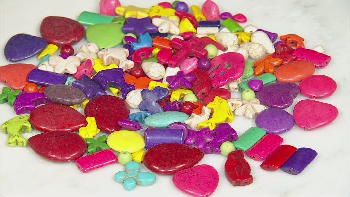 Turquoise and Magnesite Simulant Multi-Color 1lb Mix Bag of Assorted Shape & Color Beads Video Thumbnail
