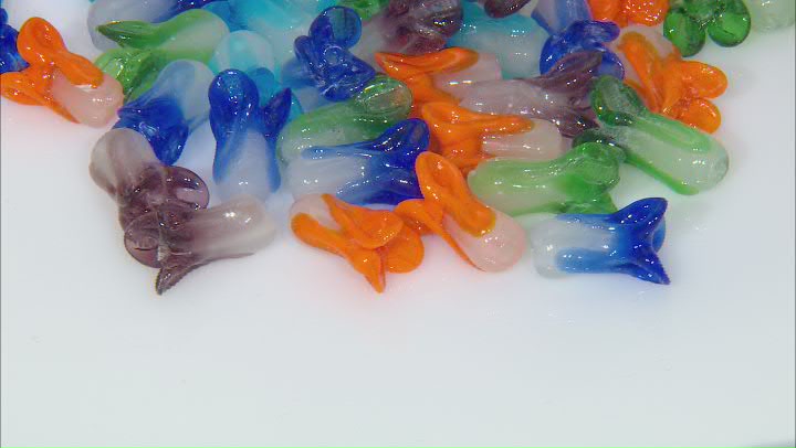 Lampwork Glass Bluebell Flower Cap Beads In 5 Colors Video Thumbnail
