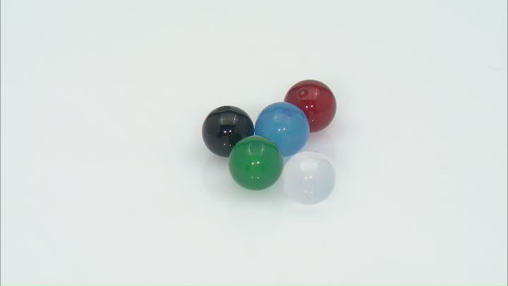 Multi-color Agate Half-Drilled Buttons appx 6mm Video Thumbnail