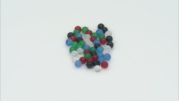 Multi-color Agate Half-Drilled Buttons appx 6mm Video Thumbnail