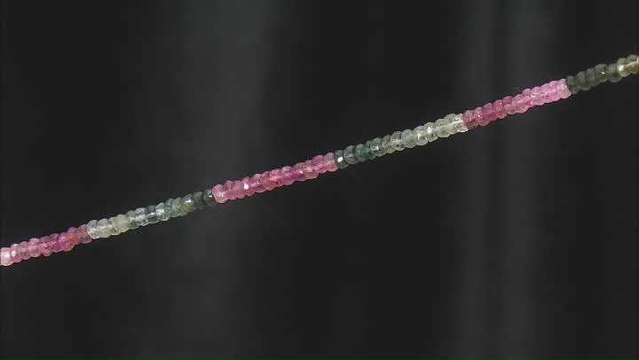 Multi-Tourmaline Faceted Round Bead appx 3.5-4mm Strand appx 16" in Length Video Thumbnail