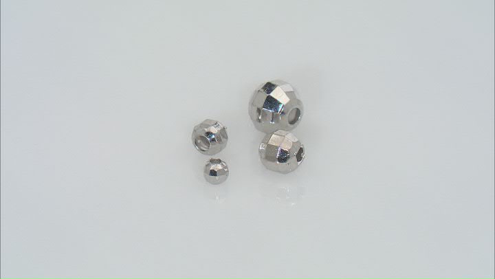 Silver Plated Brass Faceted Round Beads in 4 Sizes 150 Beads Total Video Thumbnail