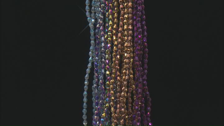 Glass bead strand set includes 12 strands in 5x7mm faceted teardrop shape in assorted colors Video Thumbnail