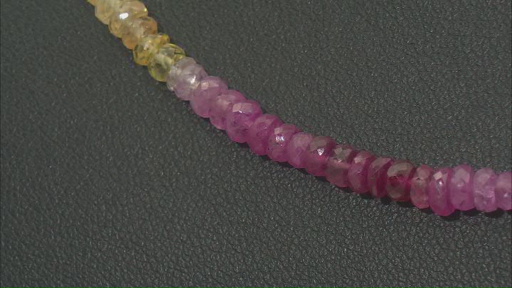 Multi Sapphire and Ruby Faceted appx 3.2-3.8mm appx 18in Bead Strand 58ctw Average Weight Video Thumbnail