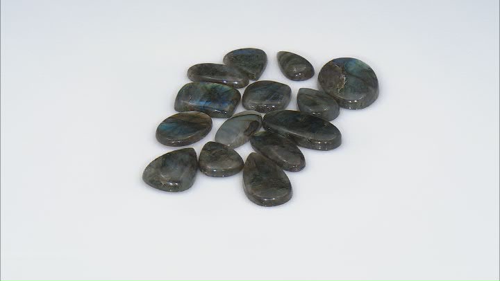 Labradorite Undrilled Cabochon Assorted Sizes & Shapes Approximately 4 Ounces Video Thumbnail