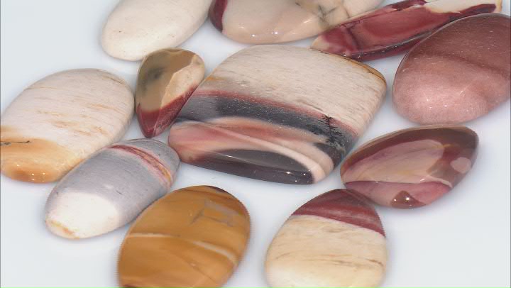 Mookaite Undrilled Cabochon Assorted Sizes & Shapes Approximately 4 Ounces Video Thumbnail