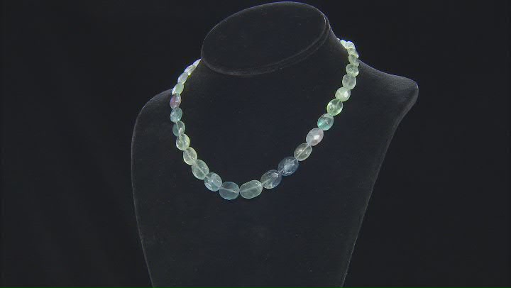 Multi-Fluorite Appx 12x9-16x12mm Faceted Oval Bead Strand Appx 15-16" Video Thumbnail