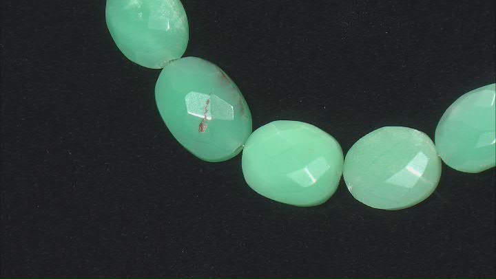 Chrysoprase 9x6-15x12mm Faceted Oval Bead Strand Approximately 15-16" in Length Video Thumbnail