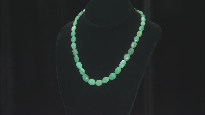 Chrysoprase 9x6-15x12mm Faceted Oval Bead Strand Approximately 15-16" in Length Video Thumbnail