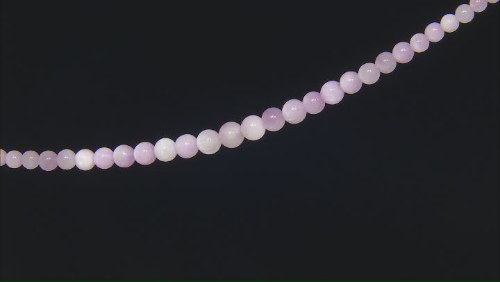 Kunzite Graduated Appx 6-10mm Round Bead Strand Appx 14-15" Length Video Thumbnail